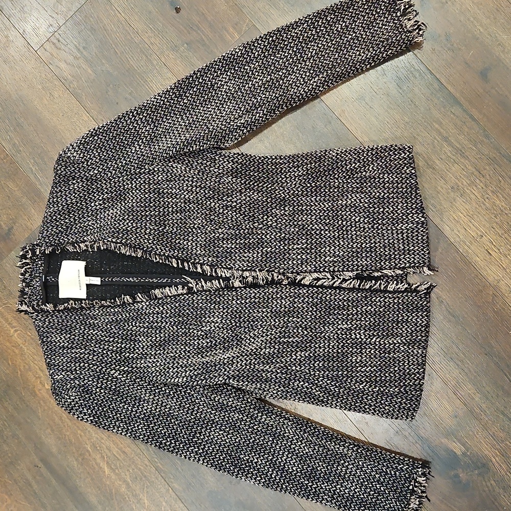 Rebecca Taylor Fringe Fitted Tweed Blazer 2